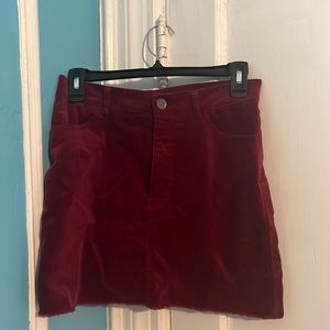 mini forever 21 burgandy corduroy skirt size s